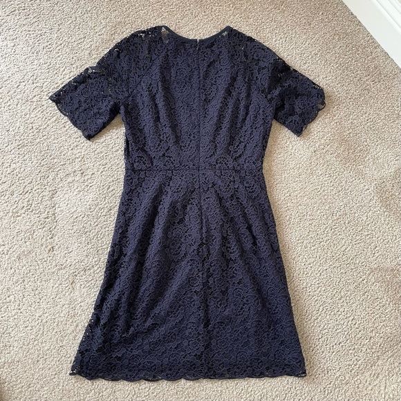 🎃Madewell Magnolia Navy Blue Lace Sheath Dress Size 4 - Picture 11 of 15